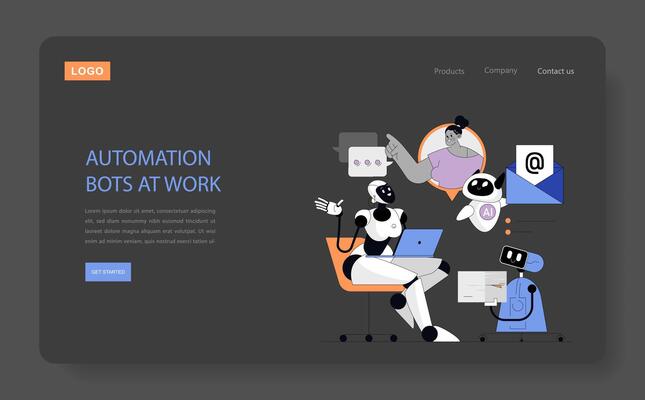 Business Process Automation. Flat Illustration