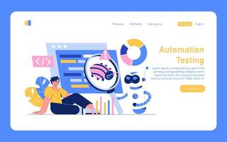 Development Process Automation. Flat Illustration vector