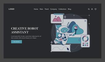 Automation In Creativity. Flat Illustration vector