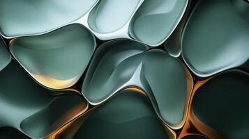 Abstract glass forms in green color photo