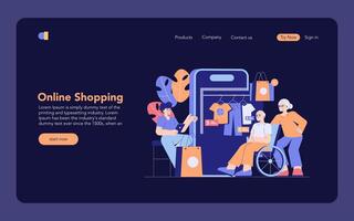 Tech Help Across Generations. Flat Illustration vector