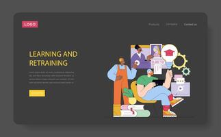 Learning and Retraining Opportunities Foster Continuous Professional Growth and Development vector