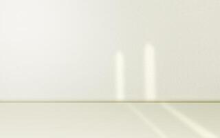Minimal Background beige cream podium product floor wall Studio Room Photo Empty Floor Wall Backdrop Design Texture Podium Shadow of Window and Sunlight on Empty Room White Wall and Floor.