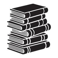 Silhouette of a stack of books vector