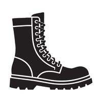 Combat Boot Silhouette Illustration for Military Designs vector