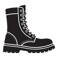 Combat Boot Silhouette Illustration for Tactical Designs vector