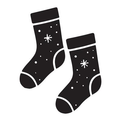 Cute Winter Socks with Snowflake Design Silhouette