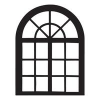 Arch Window with Multiple Panes Silhouette Illustration vector