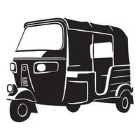 Auto Rickshaw Silhouette Illustration for Transportation Graphics vector
