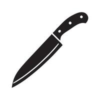 Sharp Chef's Knife Silhouette Illustration vector
