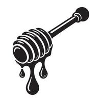 Honey Dripping Honey Dipper Silhouette vector