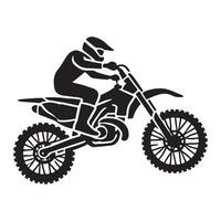 Silhouette Illustration of a Motocross Rider vector