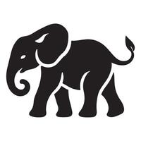 Silhouette Illustration of a Baby Elephant vector