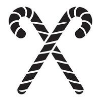 Pair of Crossed Candy Canes Silhouette Image vector