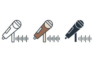 Microphone stand icons symbol modern with elements for infographic web vector