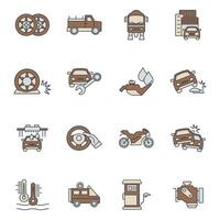 Automotive icon set .. Automotive pack elements for infographic web. with trend color vector