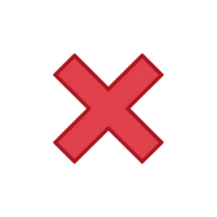 Red Cross Mark Symbol of Cancellation, Denial, or Error on transparent background png