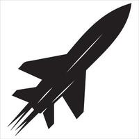 Missile Trajectory Silhouette Graphics vector