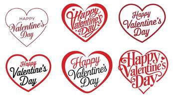 Happy Valentine's Day typography Set Design vector