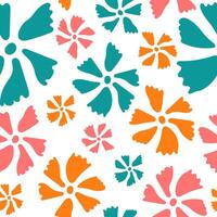Seamless pattern of bright multi-colored flowers vector