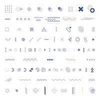 Abstract Memphis Style Geometric Design Elements Collection Clean and Modern Graphics for Creative Projects vector