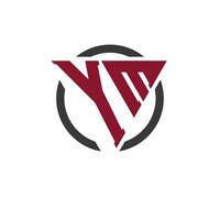 Letter YM Monogram Logo in Bold Triangle Design with Circular Background. Professional YM Letter Logo Perfect for Modern Business Branding and Stylish Emblem Concept vector