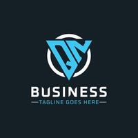 QN Monogram. Modern Initials QN Letter Logo Design with Blue and White Circle. QN Icon for Business Branding and Professional Identity vector