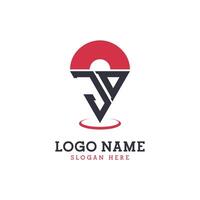 JD Location Icon Design. Modern JD Pinpoint Logo for Navigation, Map Apps, and Location Based Businesses vector