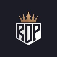 Luxury RDP Logo with Crown. Elegant Initials RDP Letter Logo for Exclusive Brands. Letter RDP Monogram for High-End Businesses vector