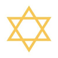 A yellow star with a white background. The star is a symbol of the Jewish faith. The yellow color of the star is bright and cheerful, while the white background provides a clean and simple contras vector