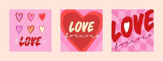 Valentine's day posts instagram template set for social networks, layout for promotion. Happy Valentine Day. vector