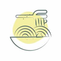 Icon Spagheti. related to Restaurant symbol. Color Spot Style. design editable vector