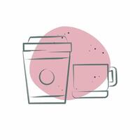 Icon Coffe. related to Restaurant symbol. Color Spot Style. design editable vector