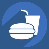 Icon Fast Food. related to Restaurant symbol. long shadow style. design editable vector
