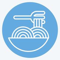 Icon Spagheti. related to Restaurant symbol. blue eyes style. design editable vector