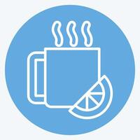Icon Hot Drinks. related to Restaurant symbol. blue eyes style. design editable vector