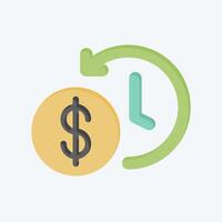 Icon Time Saved. related to Savings symbol. flat style. design editable vector