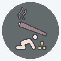 Icon Passive Smoking. related to Smoking symbol. color mate style. design editable vector