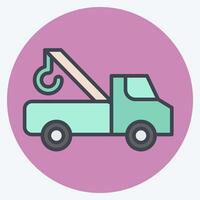 Icon Tow Truck. related to Parking symbol. color mate style. design editable vector