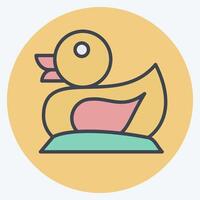 Icon Duck. related to Kindergarten symbol. color mate style. design editable vector