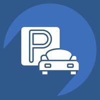 Icon Parking. related to Parking symbol. long shadow style. design editable vector