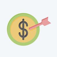 Icon Saving Goal. related to Savings symbol. flat style. design editable vector