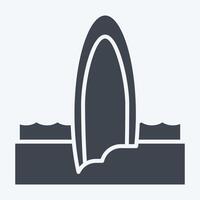 Icon Surfoad. related to Summer symbol. glyph style. design editable vector