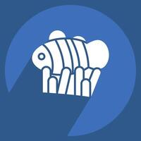 Icon Clown Fish. related to Summer symbol. long shadow style. design editable vector
