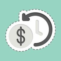Sticker line cut Time Saved. related to Savings symbol. design editable vector