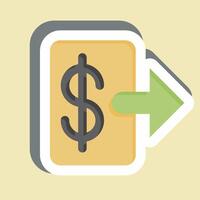 Sticker Withdraw Money. related to Savings symbol. design editable vector