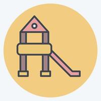 Icon Play Ground. related to Kindergarten symbol. color mate style. design editable vector
