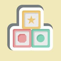 Sticker Block. related to Kindergarten symbol. design editable vector