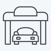 Icon Garage. related to Parking symbol. line style. design editable vector