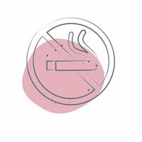 Icon No Smoking. related to Smoking symbol. Color Spot Style. design editable vector